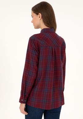 Kadın Kırmızı Uzun Kollu Tunik Gömlek - 50297096003