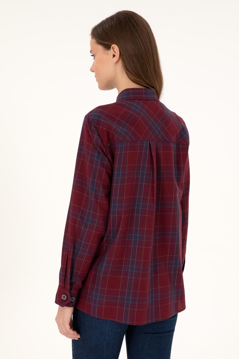 Kadın Kırmızı Uzun Kollu Tunik Gömlek - 50297096003