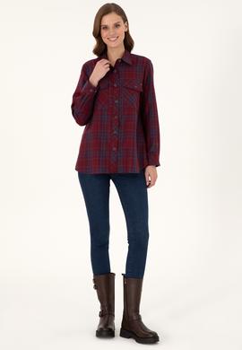 Kadın Kırmızı Uzun Kollu Tunik Gömlek - 50297096003