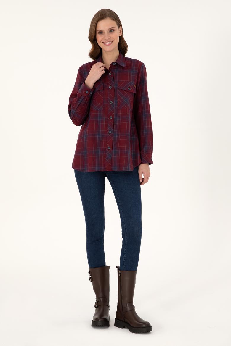 Kadın Kırmızı Uzun Kollu Tunik Gömlek - 50297096003