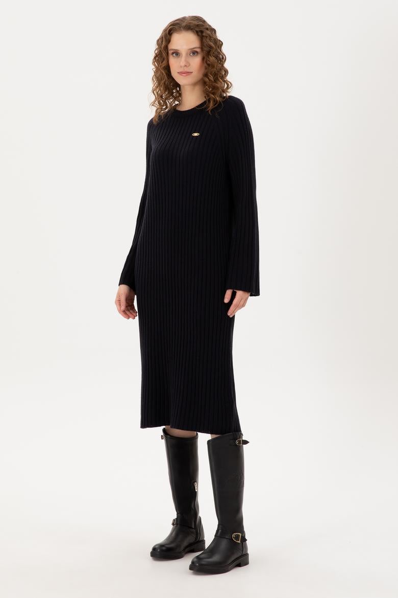 Kadın Lacivert Midi Boy Triko Elbise - 50297079007