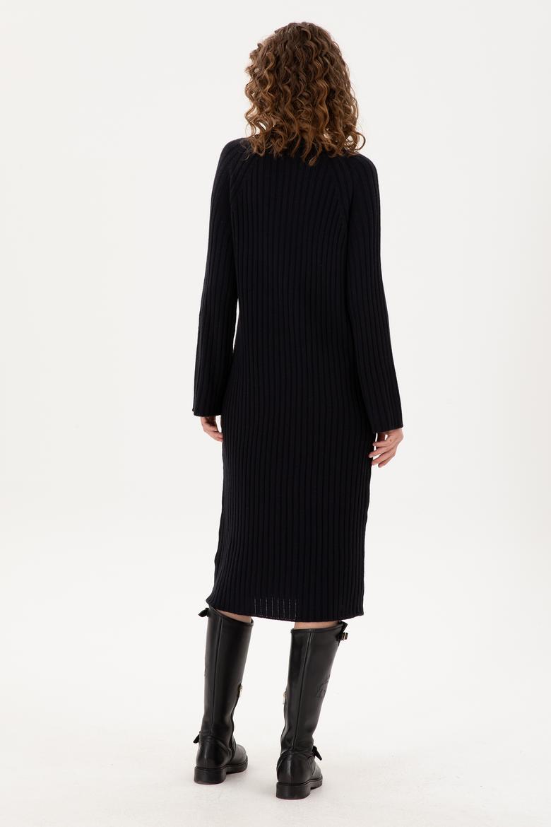 Kadın Lacivert Midi Boy Triko Elbise - 50297079007