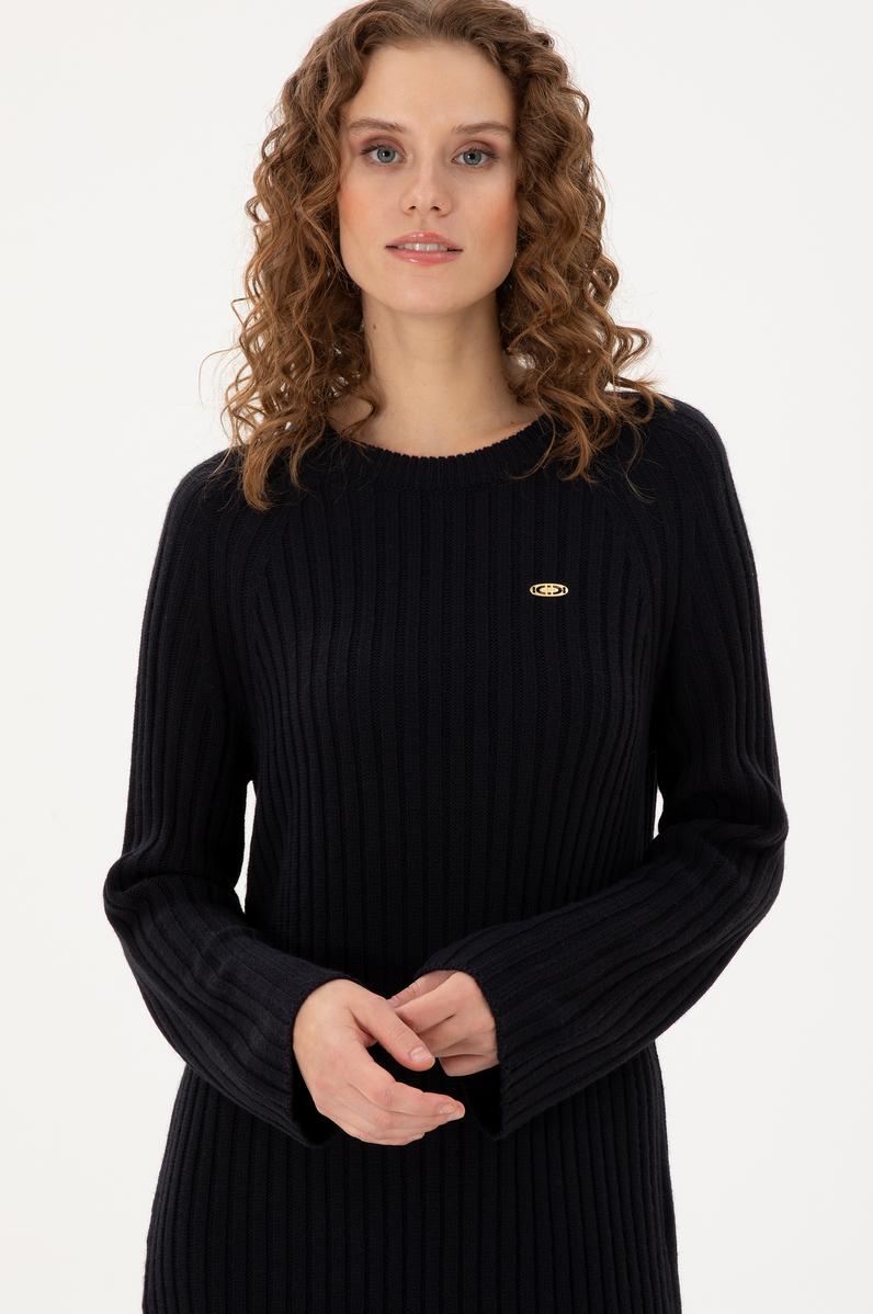 Kadın Lacivert Midi Boy Triko Elbise