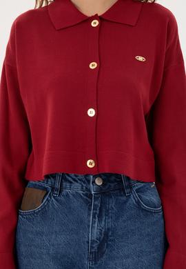 Kadın Vişne Triko Hırka - 50297152029