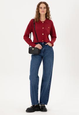 Kadın Vişne Triko Hırka - 50297152029