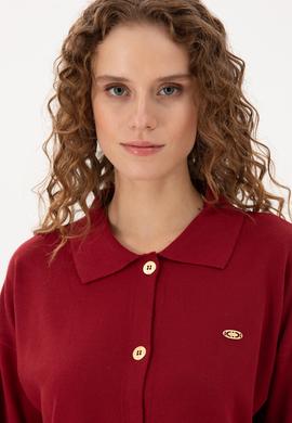 Kadın Vişne Triko Hırka - 50297152029