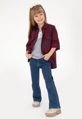 Kız Çocuk Kırmızı Uzun Kollu Gömlek - 50297470004