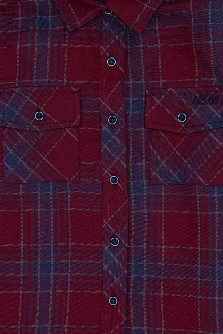 Kız Çocuk Kırmızı Uzun Kollu Gömlek - 50297470004