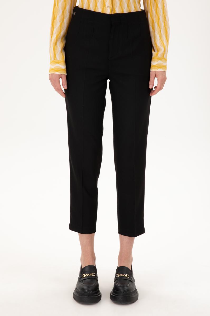 Kadın Siyah Carrot High Waist Fit Kanvas Pantolon