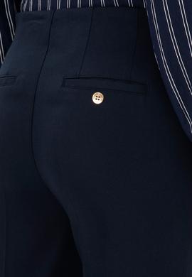 Kadın Lacivert Carrot High Waist Fit Kanvas Pantolon - 50298545004