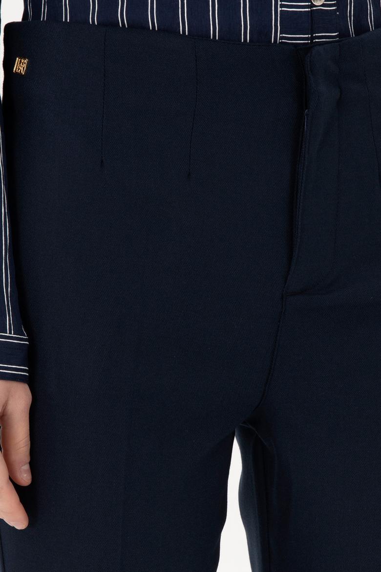 Kadın Lacivert Carrot High Waist Fit Kanvas Pantolon - 50298545004