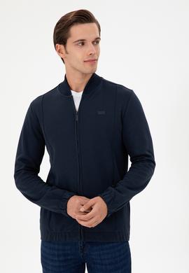 Erkek Lacivert Örme Hırka - 50293386009