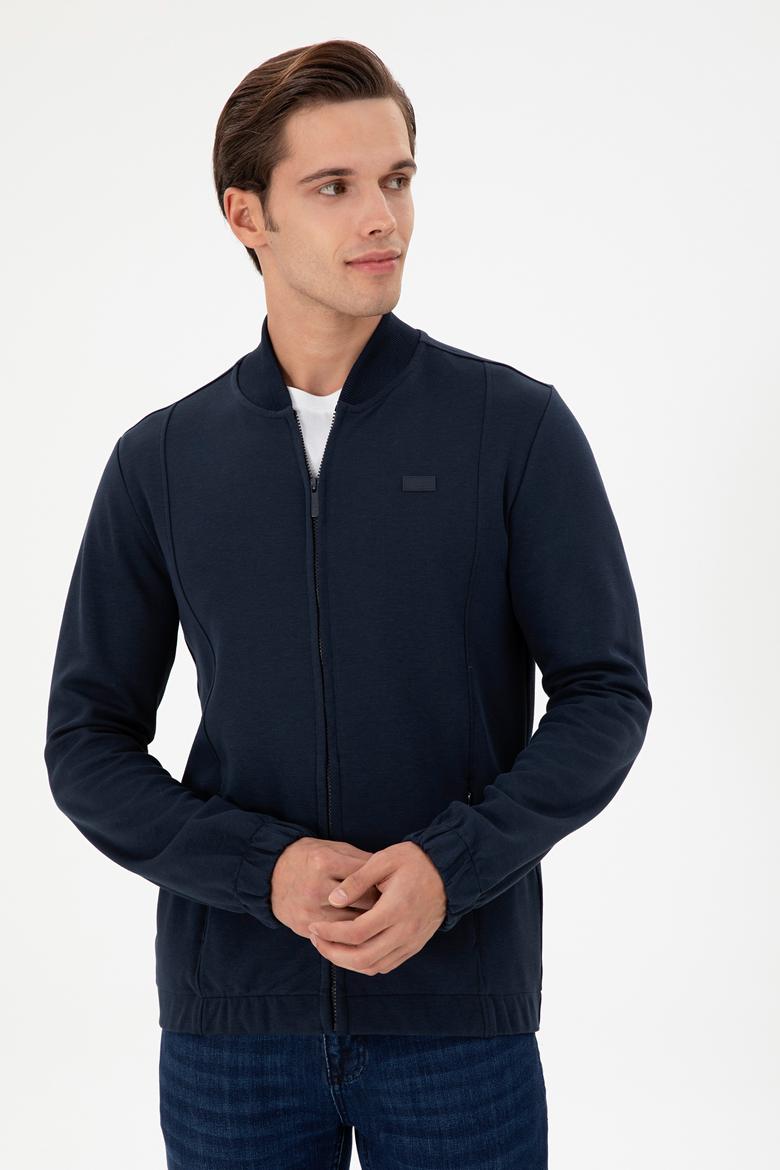 Erkek Lacivert Örme Hırka - 50293386009