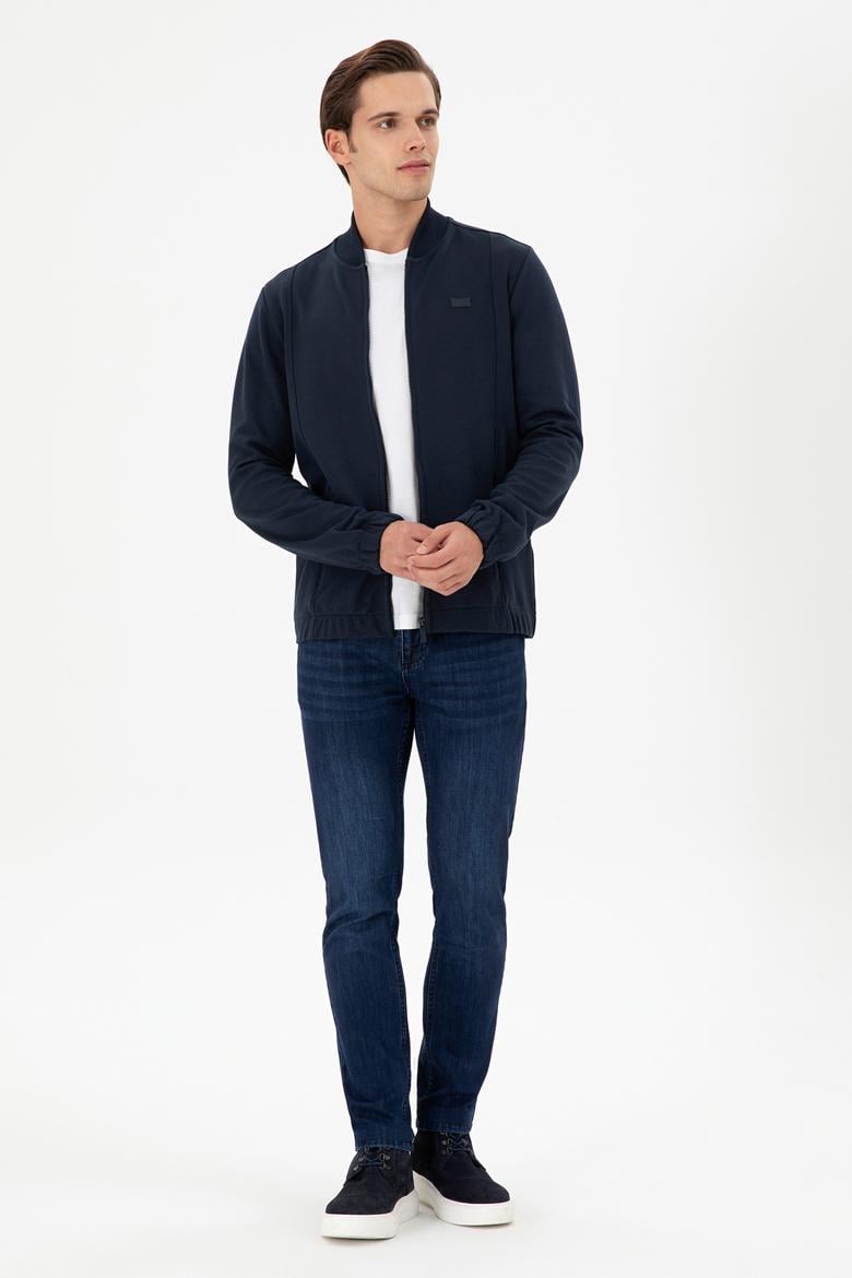 Erkek Lacivert Örme Hırka - 50293386009