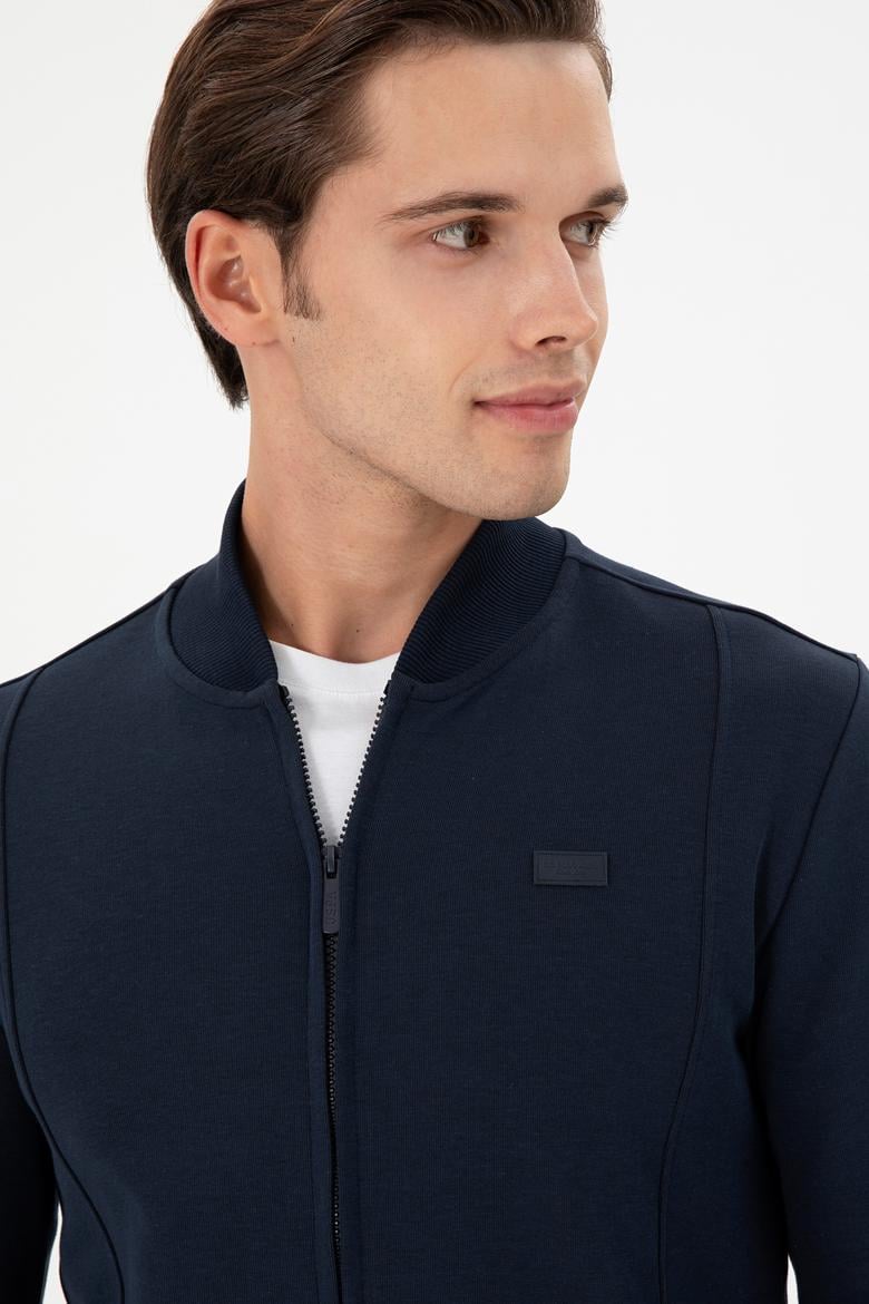 Erkek Lacivert Örme Hırka - 50293386009