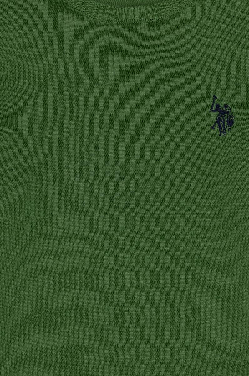 Erkek Çocuk Yeşil Basic Bisiklet Yaka Kazak