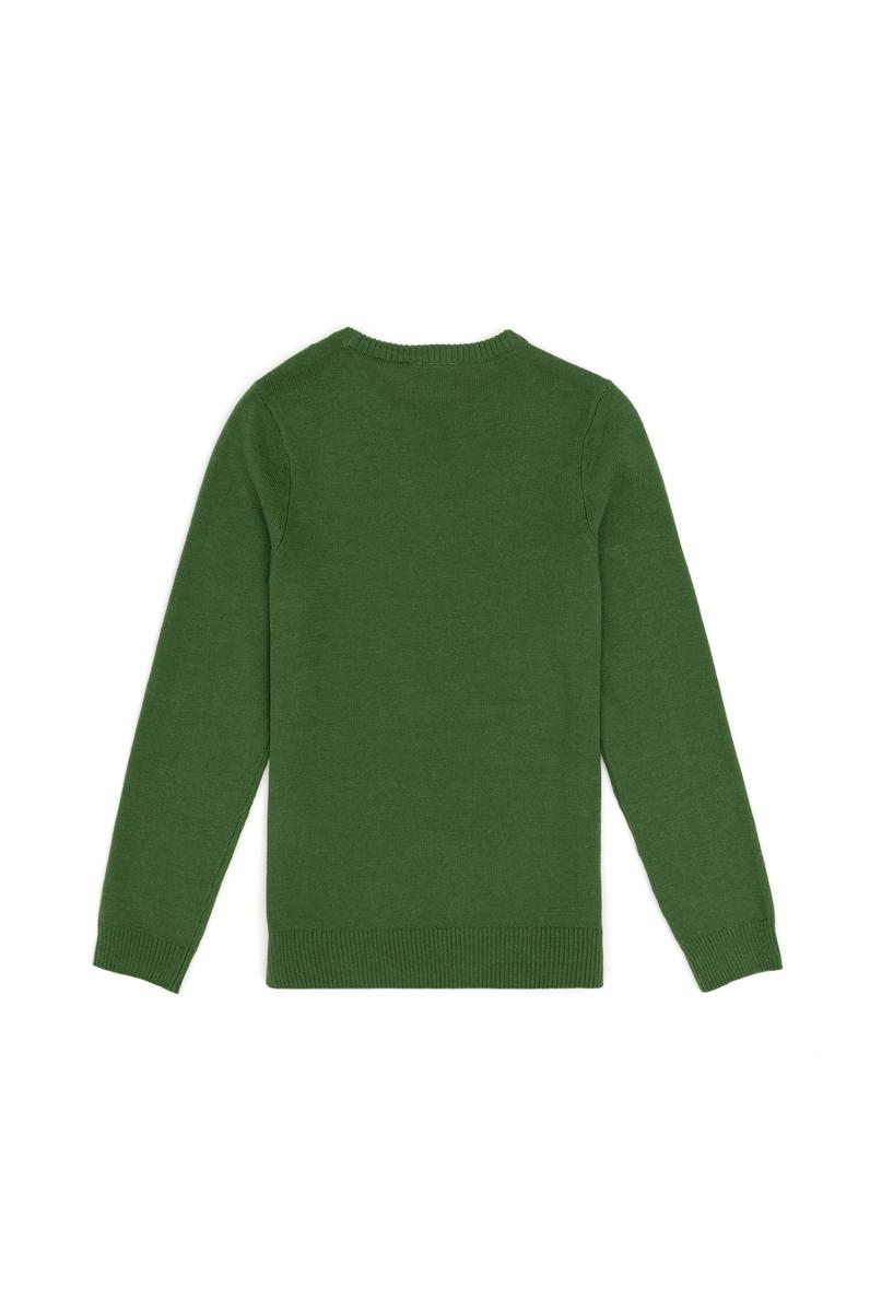 Erkek Çocuk Yeşil Basic Bisiklet Yaka Kazak