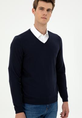 Erkek Lacivert Basic Kazak - 50294764043