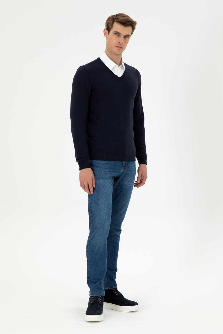 Erkek Lacivert Basic Kazak - 50294764043