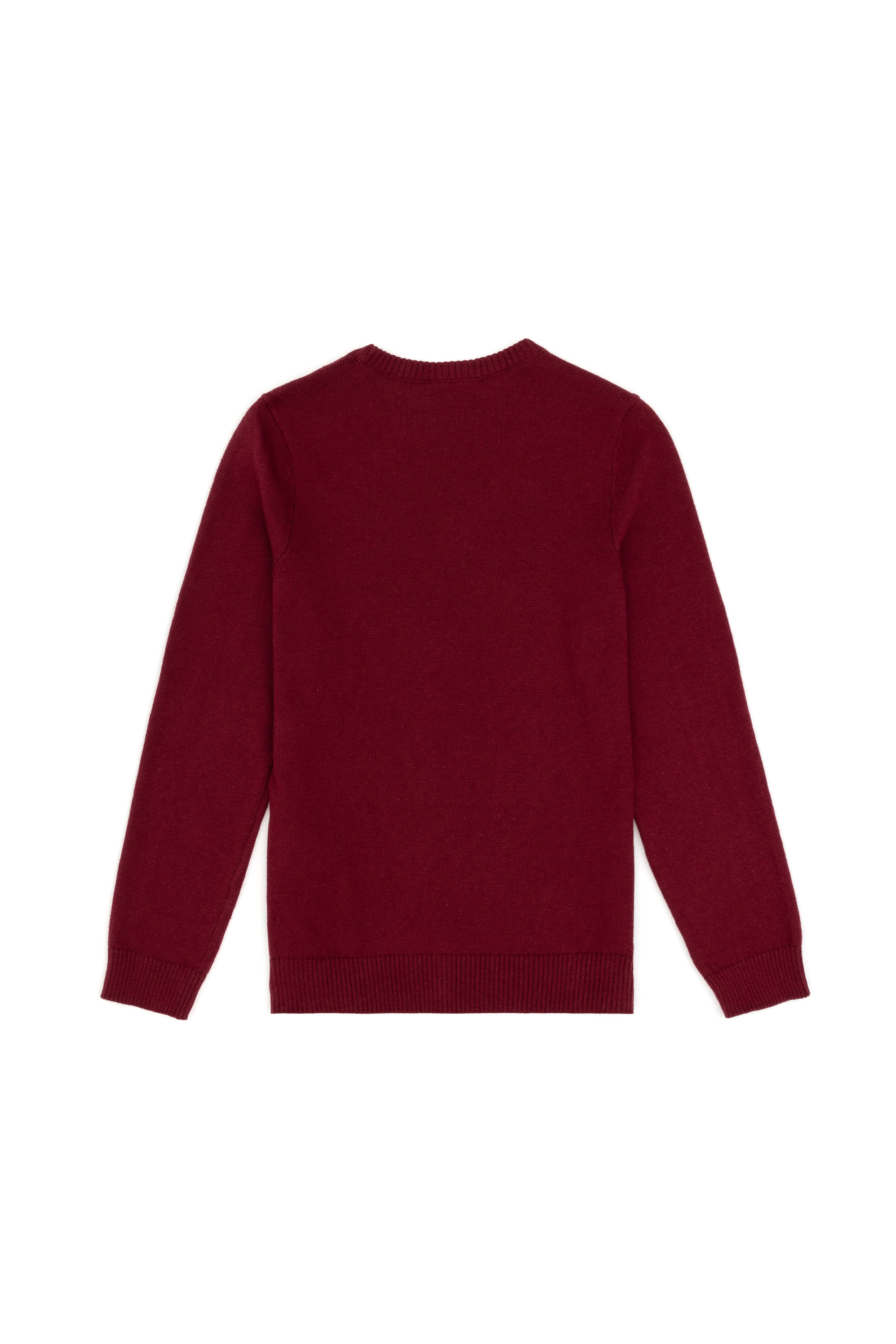 Erkek Çocuk Bordo Basic Bisiklet Yaka Kazak - Image 5