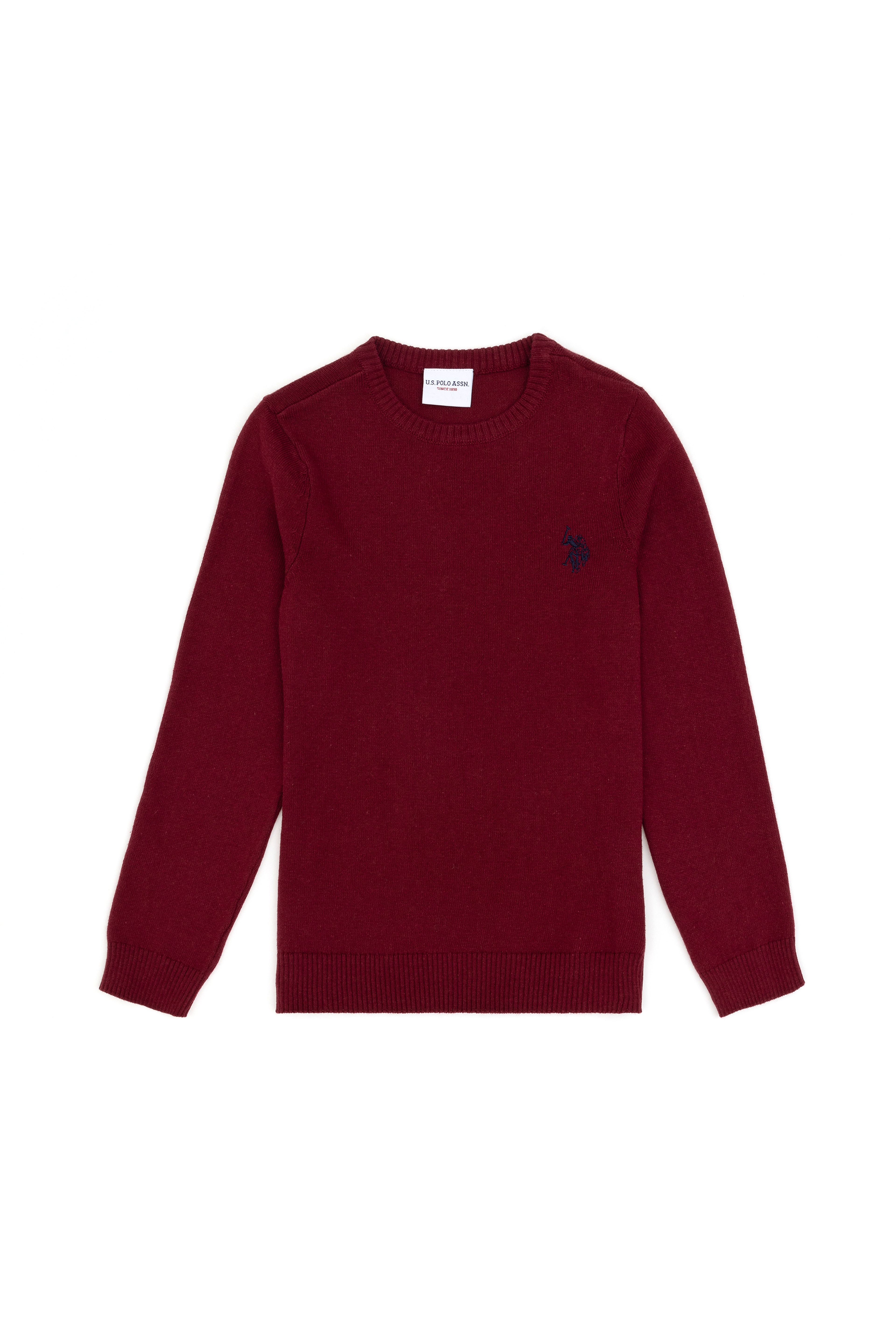 Erkek Çocuk Bordo Basic Bisiklet Yaka Kazak