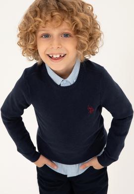 Erkek Çocuk Lacivert Basic Bisiklet Yaka Kazak - 50294188017