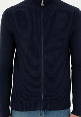 Erkek Lacivert Basic Triko Hırka - 50294738015