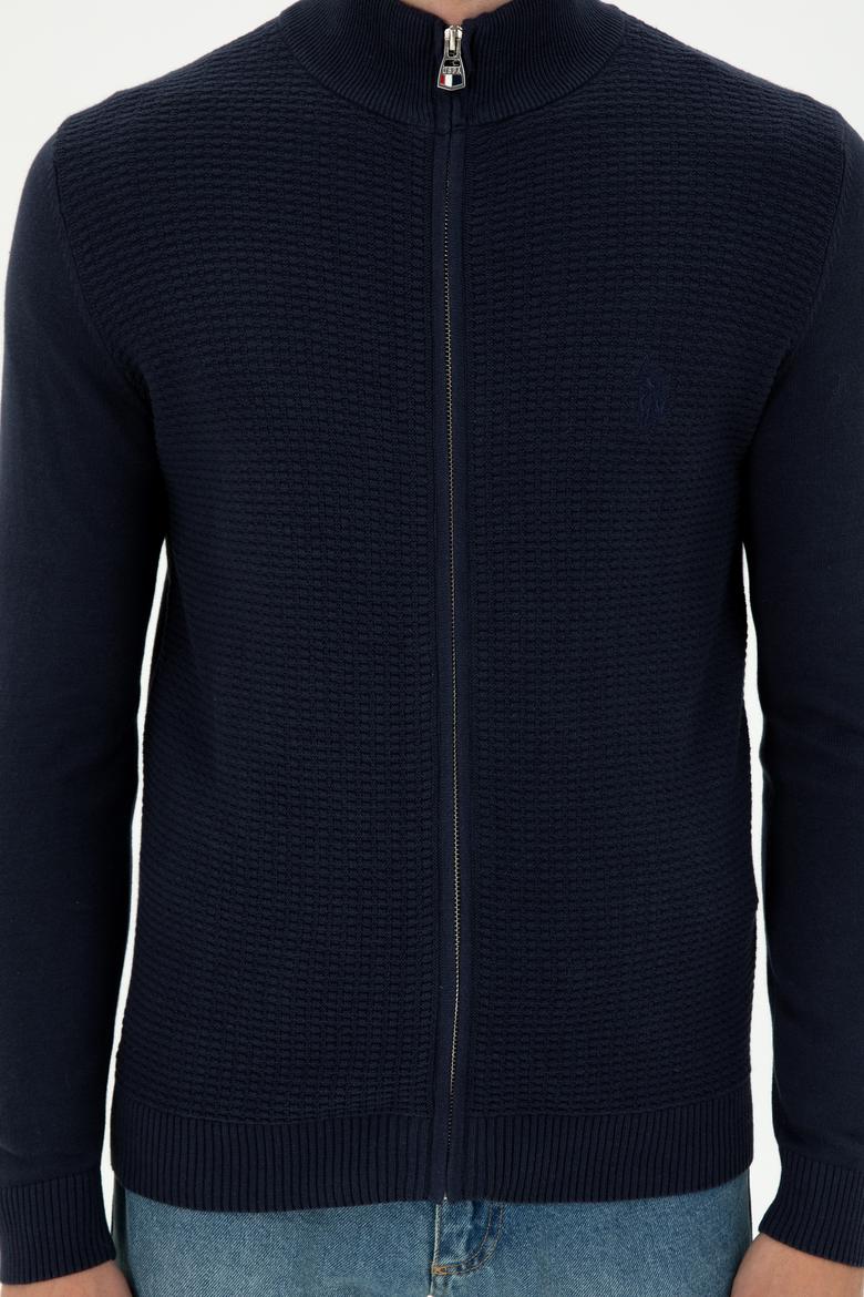 Erkek Lacivert Basic Triko Hırka - 50294738015