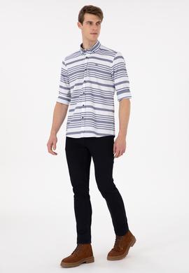 Erkek Lacivert Uzun Kollu Gömlek - 50296609009