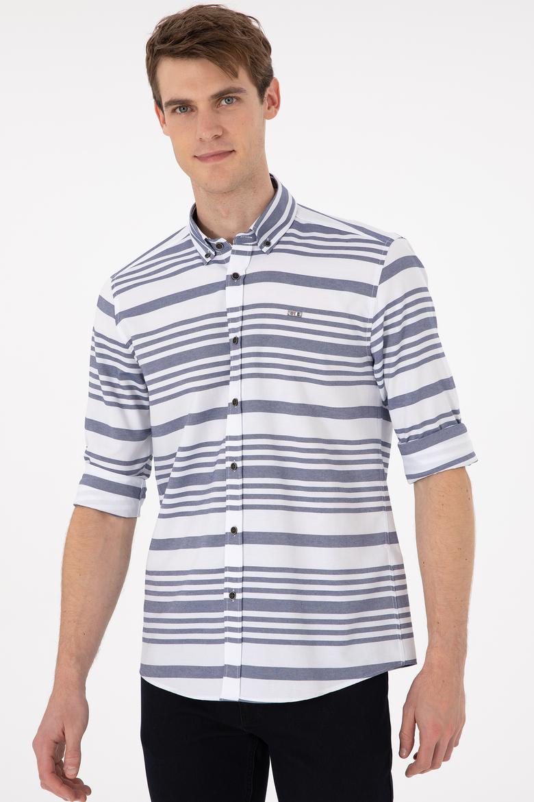 Erkek Lacivert Uzun Kollu Gömlek - 50296609009