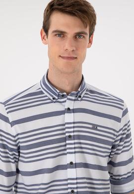 Erkek Lacivert Uzun Kollu Gömlek - 50296609009