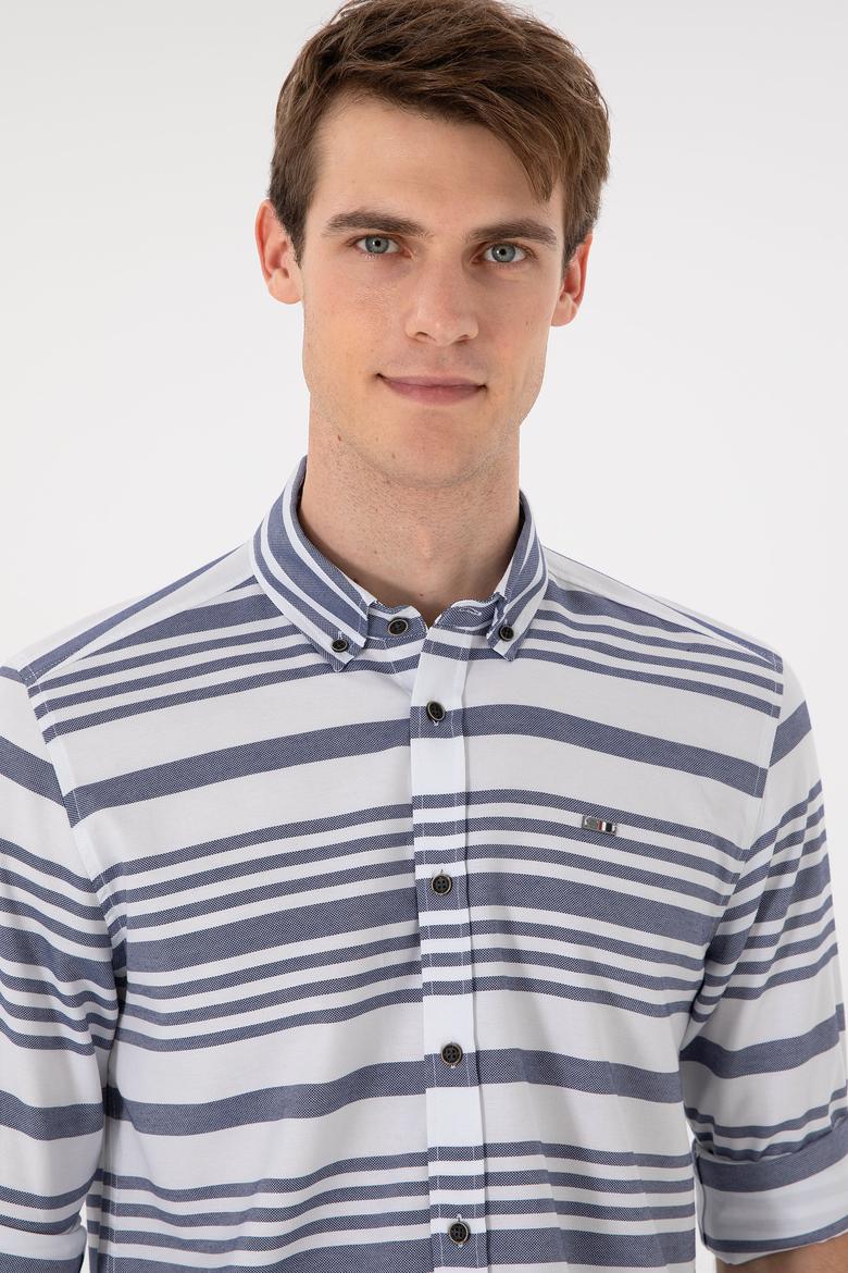 Erkek Lacivert Uzun Kollu Gömlek - 50296609009