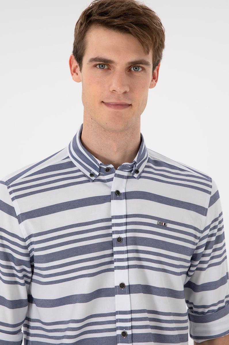 Erkek Lacivert Uzun Kollu Gömlek