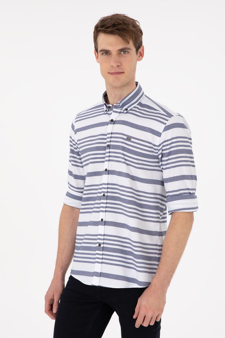 Erkek Lacivert Uzun Kollu Gömlek