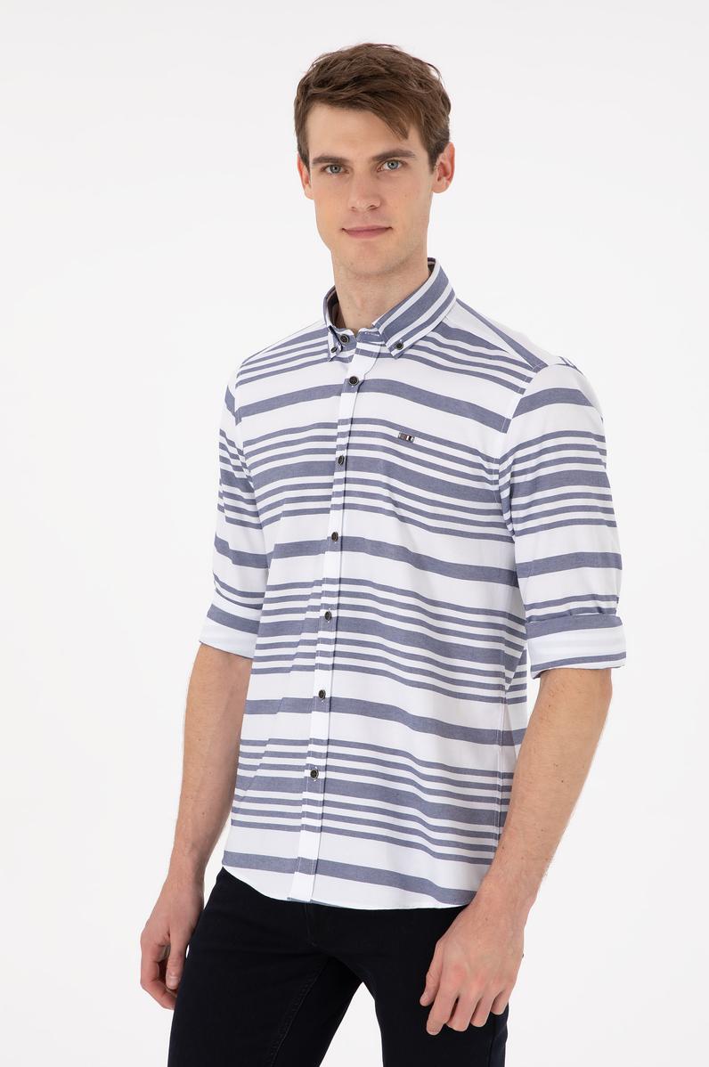 Erkek Lacivert Uzun Kollu Gömlek