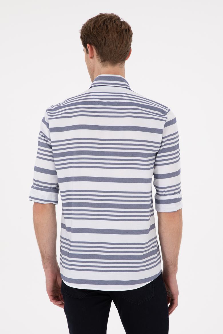 Erkek Lacivert Uzun Kollu Gömlek - 50296609009