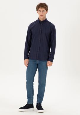Erkek Lacivert Uzun Kollu Gömlek - 50296597033