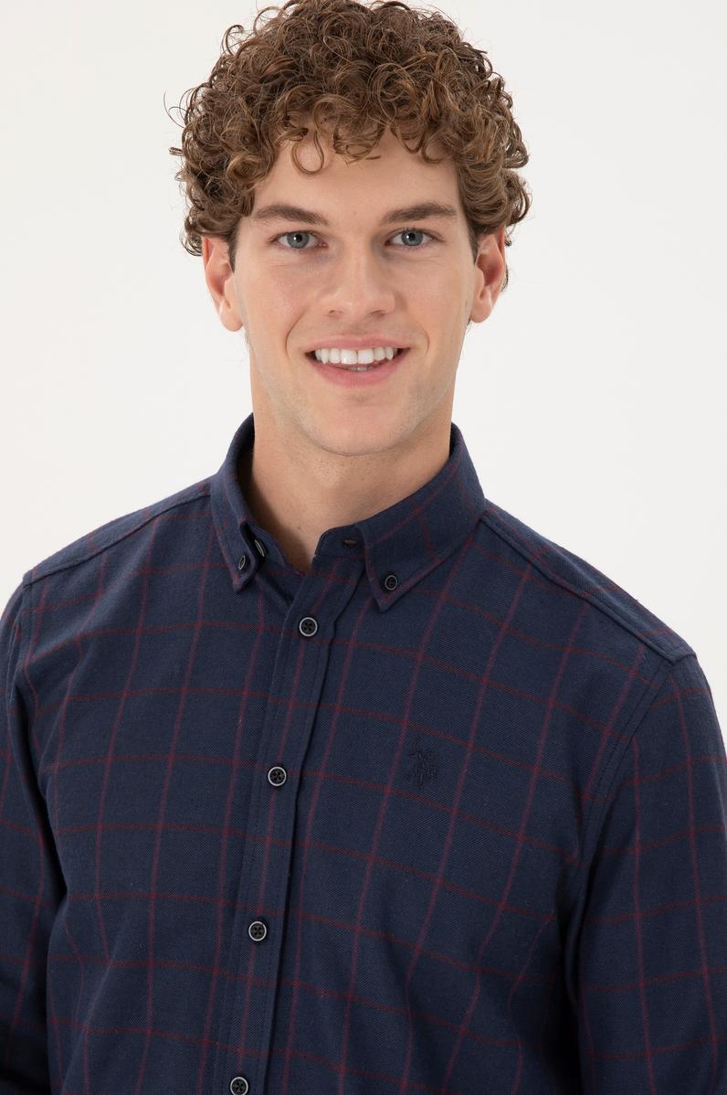 Erkek Lacivert Uzun Kollu Gömlek