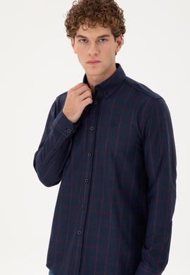 Erkek Lacivert Uzun Kollu Gömlek - 50296597033