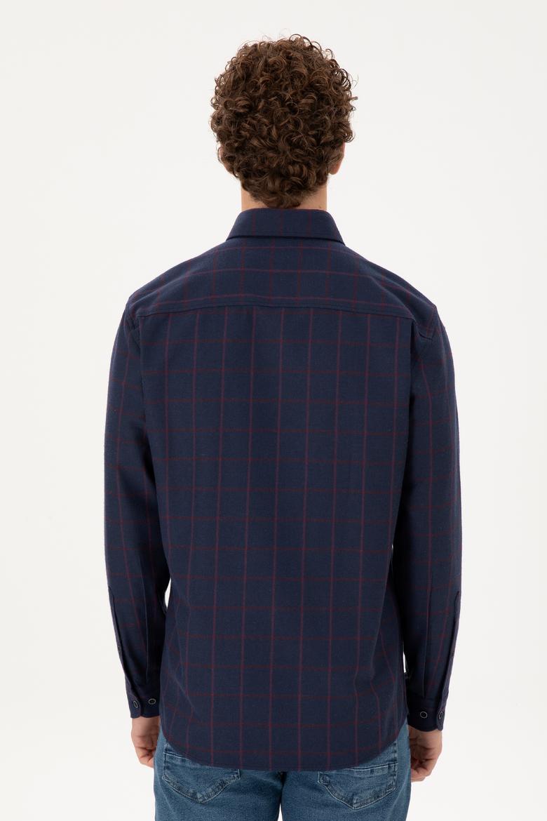 Erkek Lacivert Uzun Kollu Gömlek - 50296597033