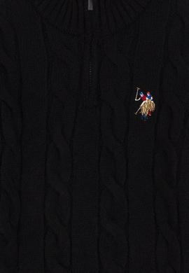 Erkek Çocuk Yarım Fermuarlı Siyah Kazak - 50297422008