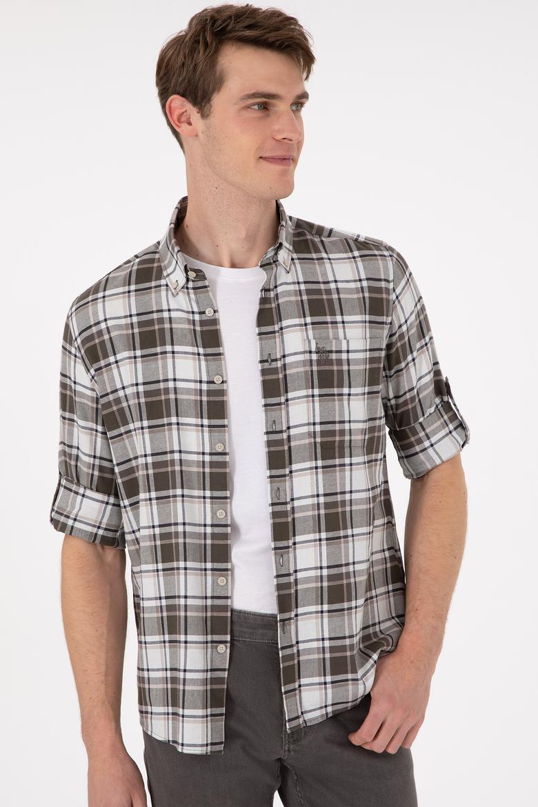 Erkek Açık Haki Uzun Kollu Gömlek - 50296780005
