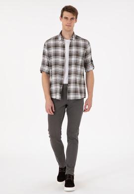 Erkek Açık Haki Uzun Kollu Gömlek - 50296780005