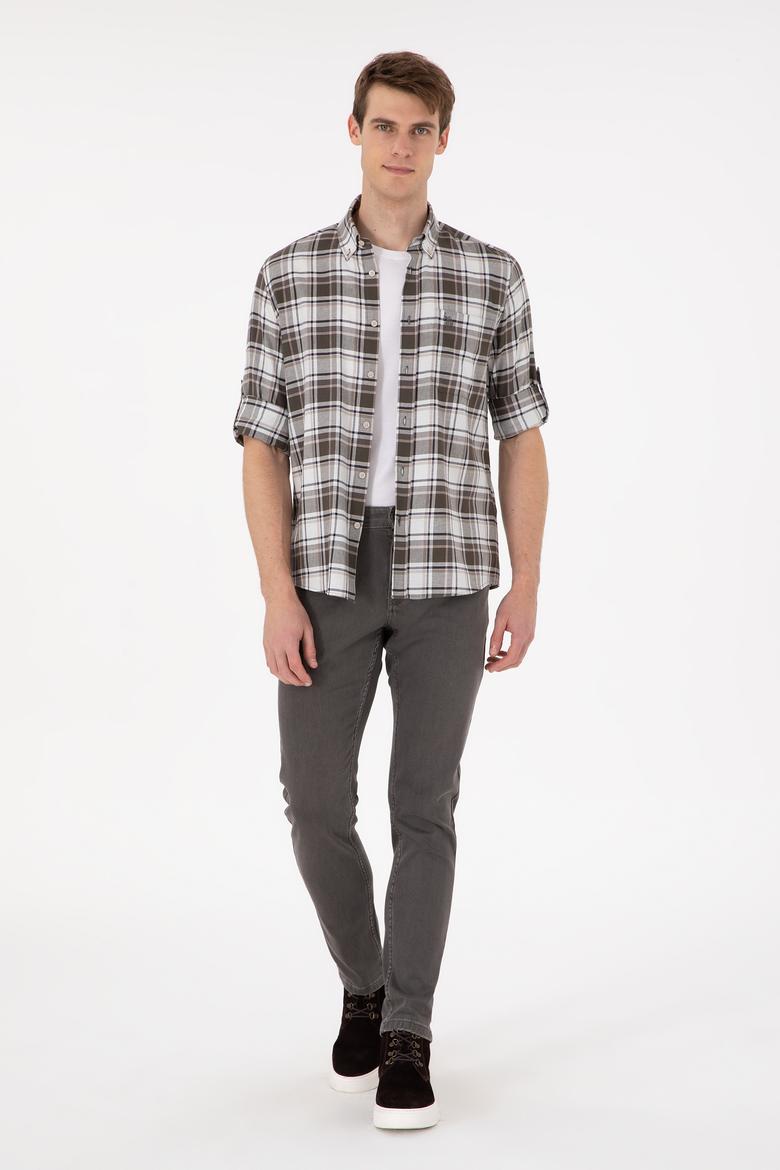 Erkek Açık Haki Uzun Kollu Gömlek - 50296780005