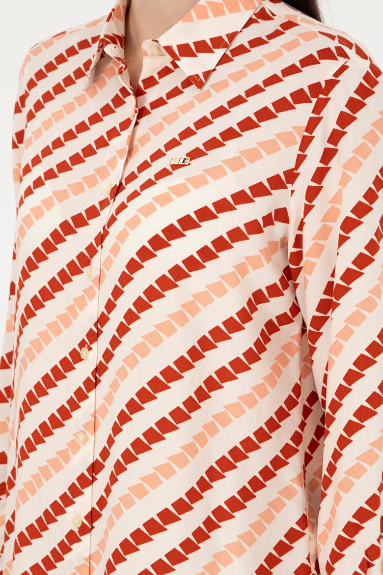 Kadın Krem Uzun Kollu Gömlek - 50297090027