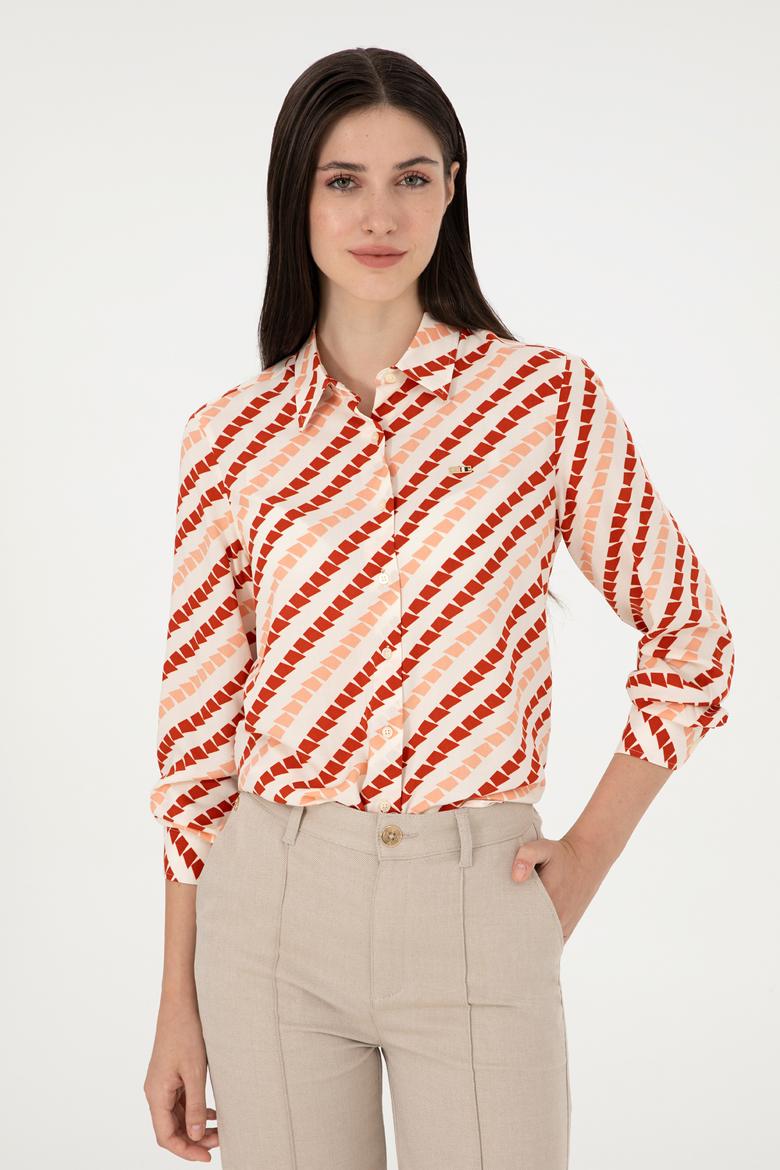 Kadın Krem Uzun Kollu Gömlek - 50297090027