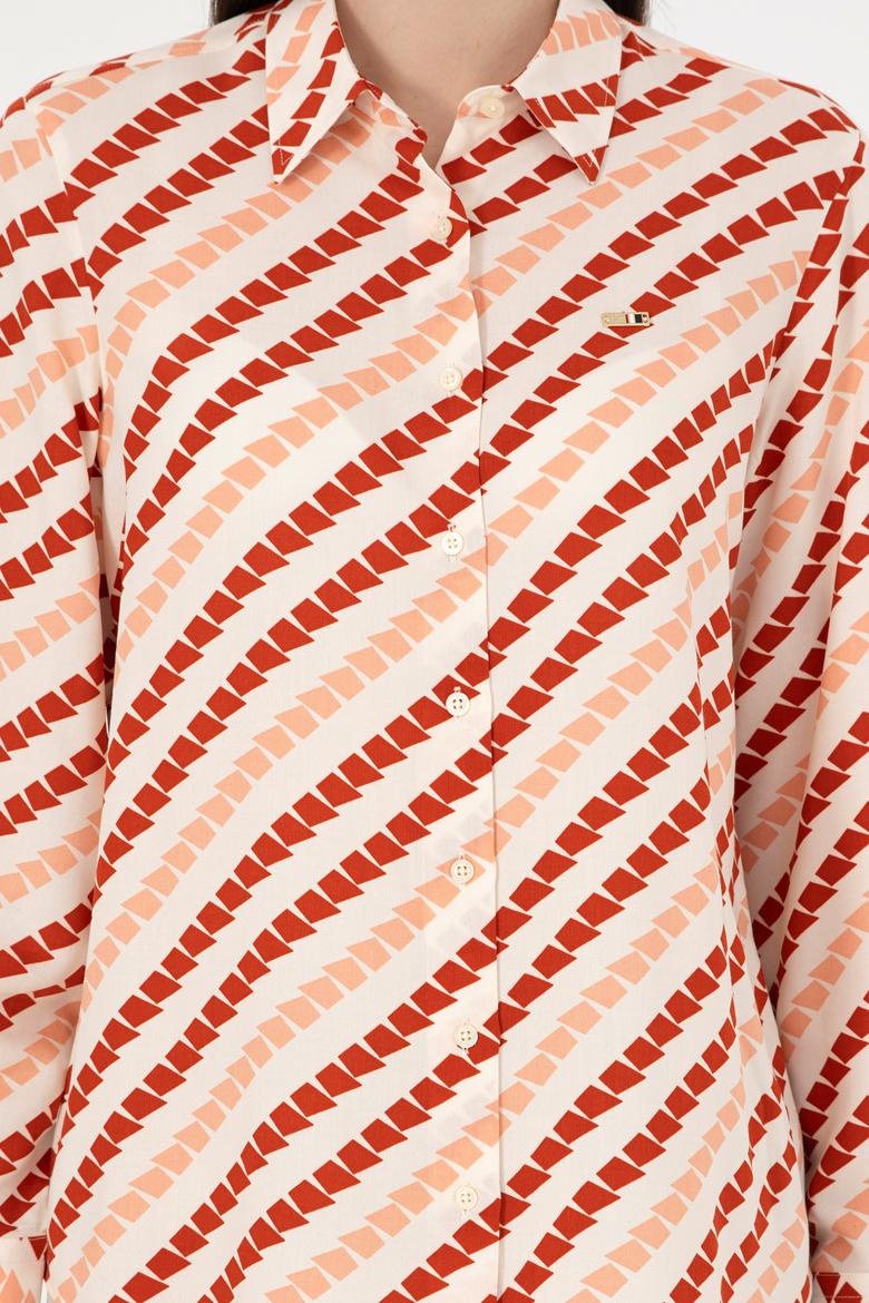 Kadın Krem Uzun Kollu Gömlek - 50297090027