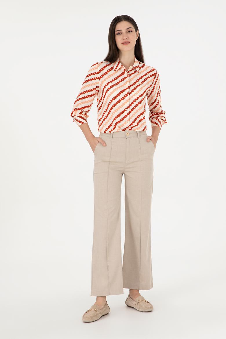 Kadın Krem Uzun Kollu Gömlek - 50297090027