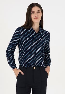 Kadın Lacivert Uzun Kollu Gömlek - 50297090004