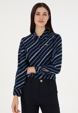 Kadın Lacivert Uzun Kollu Gömlek - 50297090004